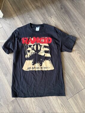 RANCID Black Band Tee with Red Logo official t shirt vintage 100% cotton 2005
